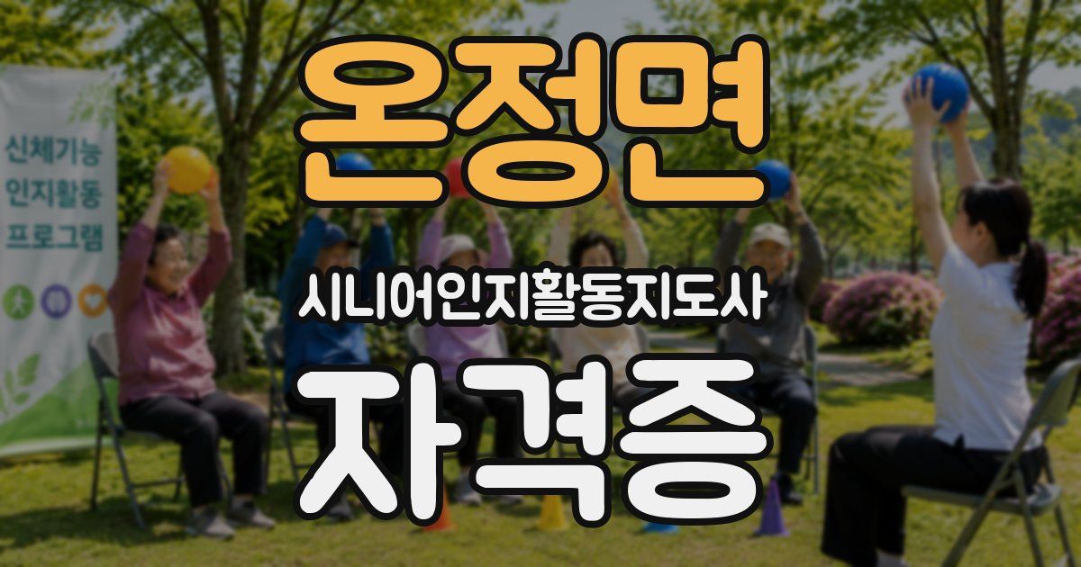 온정면 시니어인지활동지도사 자격증