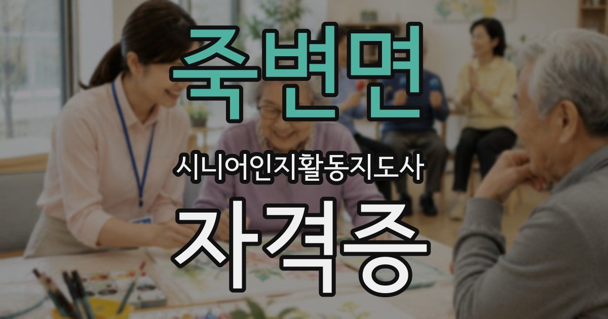 죽변면 시니어인지활동지도사 자격증