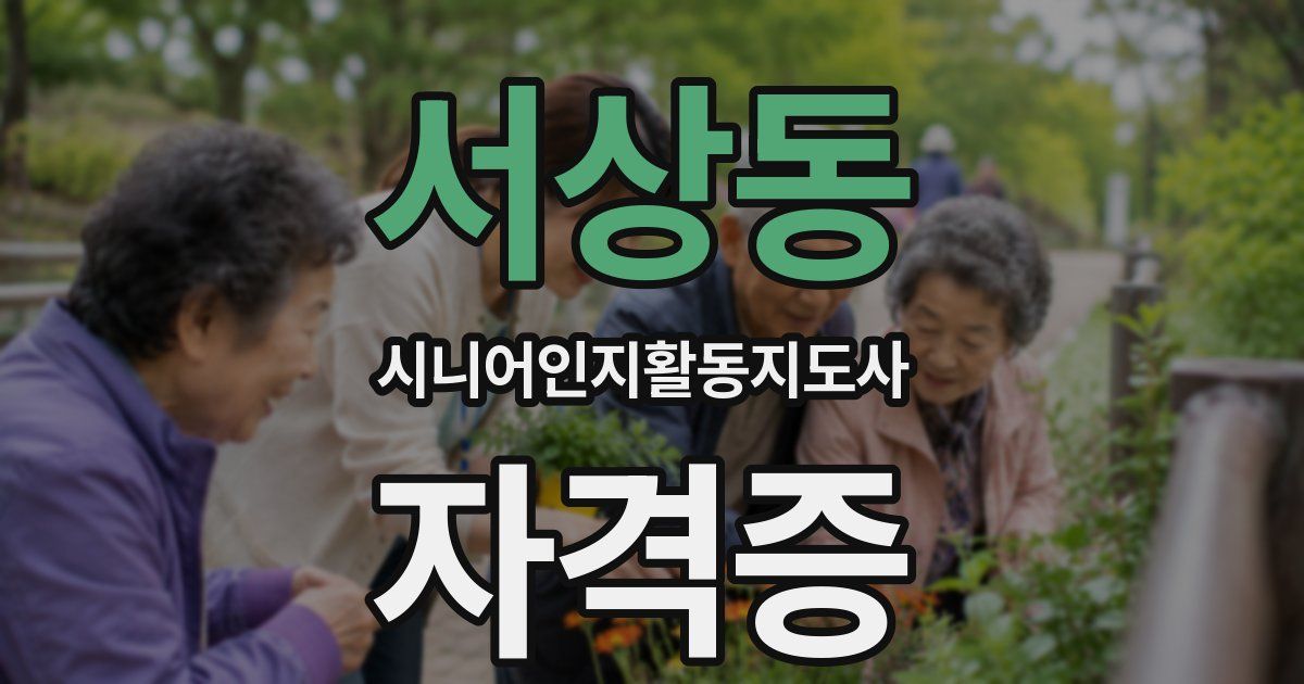 서상동 시니어인지활동지도사 자격증