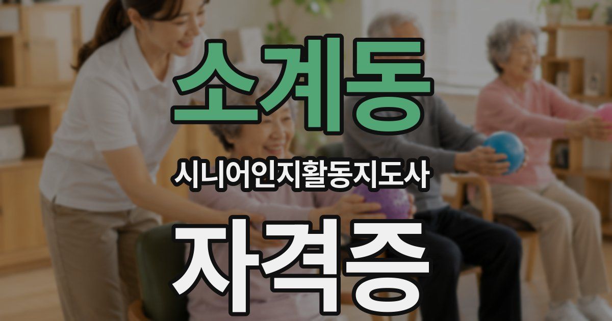소계동 시니어인지활동지도사 자격증