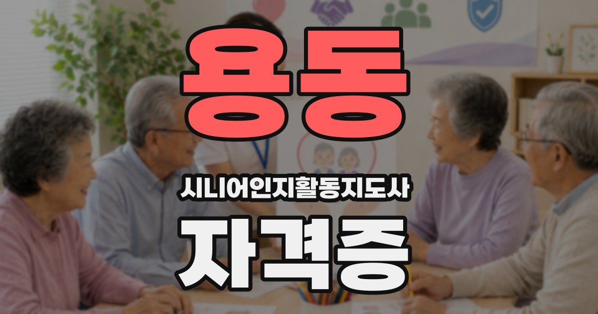 용동 시니어인지활동지도사 자격증
