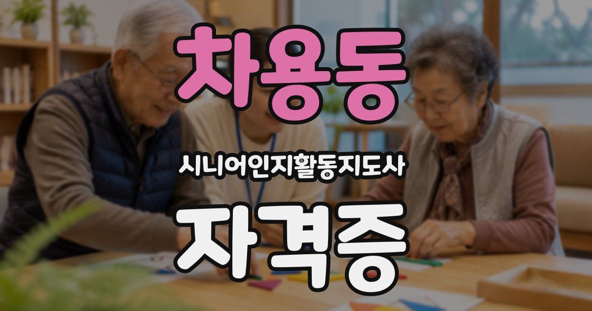 차용동 시니어인지활동지도사 자격증