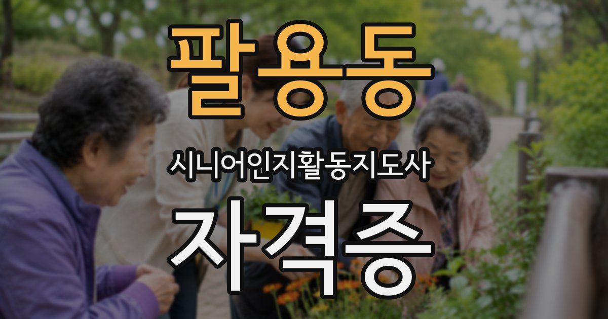 팔용동 시니어인지활동지도사 자격증