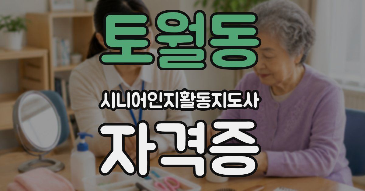 토월동 시니어인지활동지도사 자격증