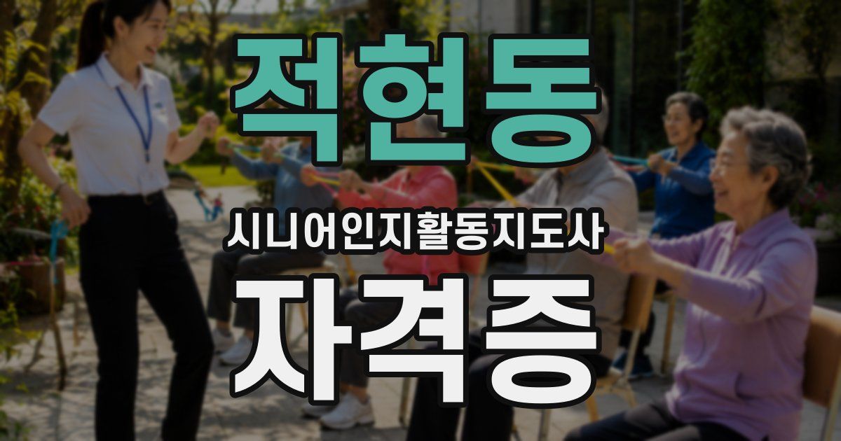 적현동 시니어인지활동지도사 자격증