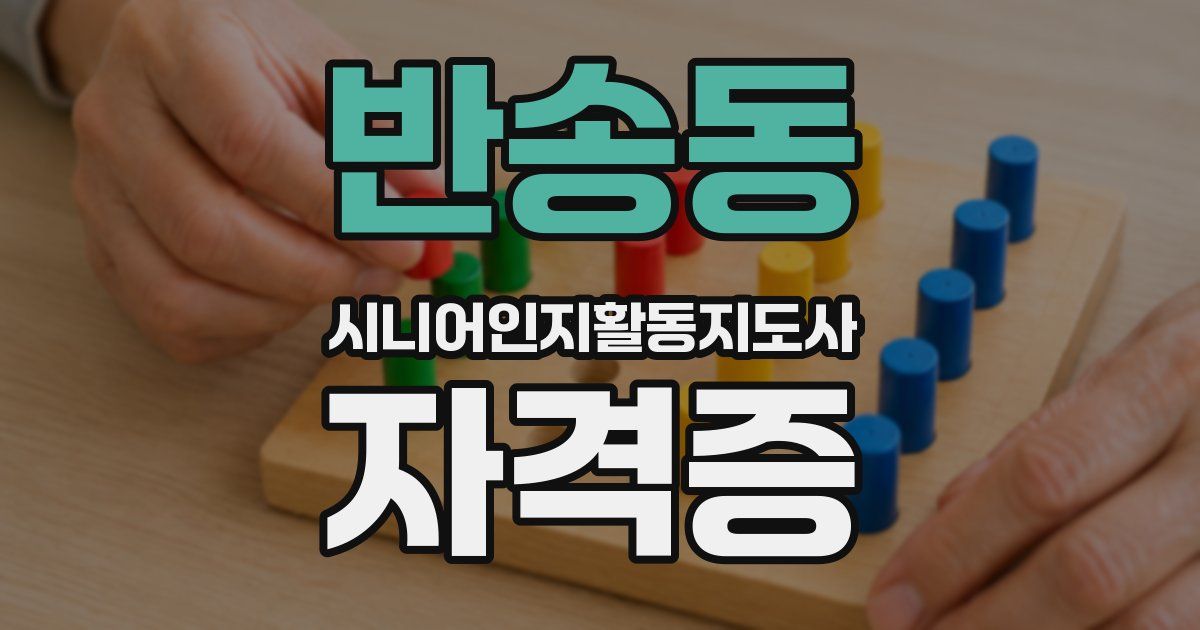 반송동 시니어인지활동지도사 자격증