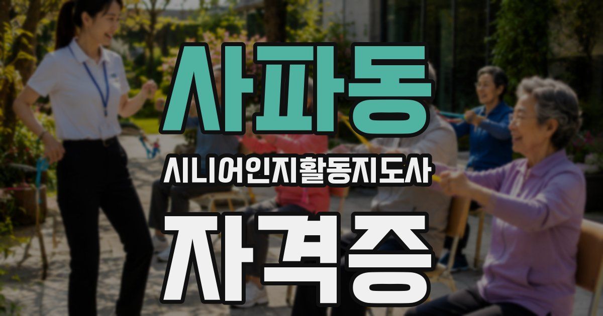 사파동 시니어인지활동지도사 자격증