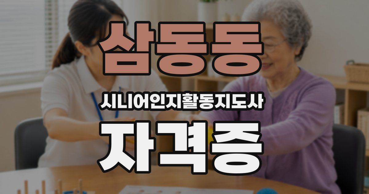 삼동동 시니어인지활동지도사 자격증