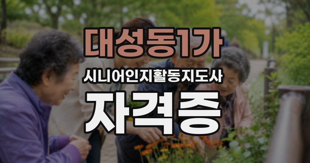 대성동1가 시니어인지활동지도사 자격증