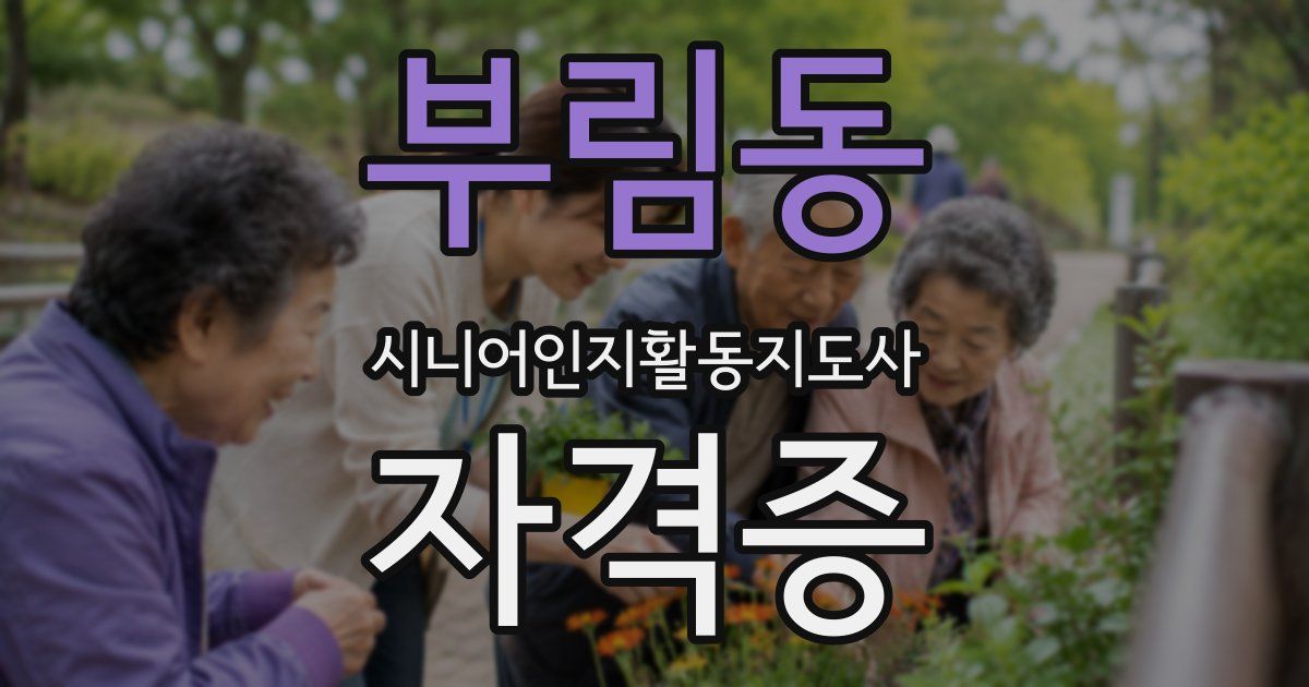 부림동 시니어인지활동지도사 자격증