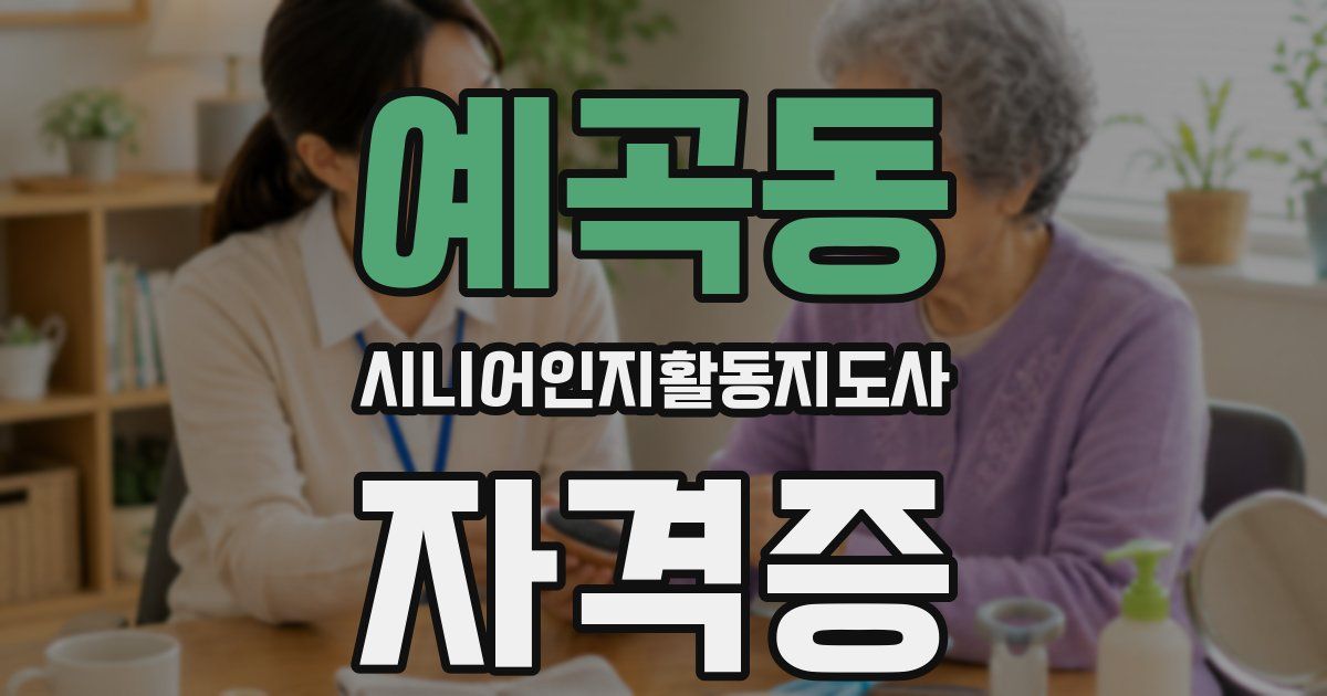 예곡동 시니어인지활동지도사 자격증