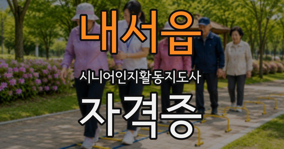 내서읍 시니어인지활동지도사 자격증