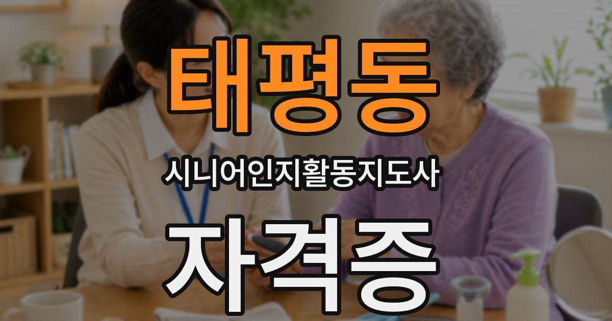 태평동 시니어인지활동지도사 자격증
