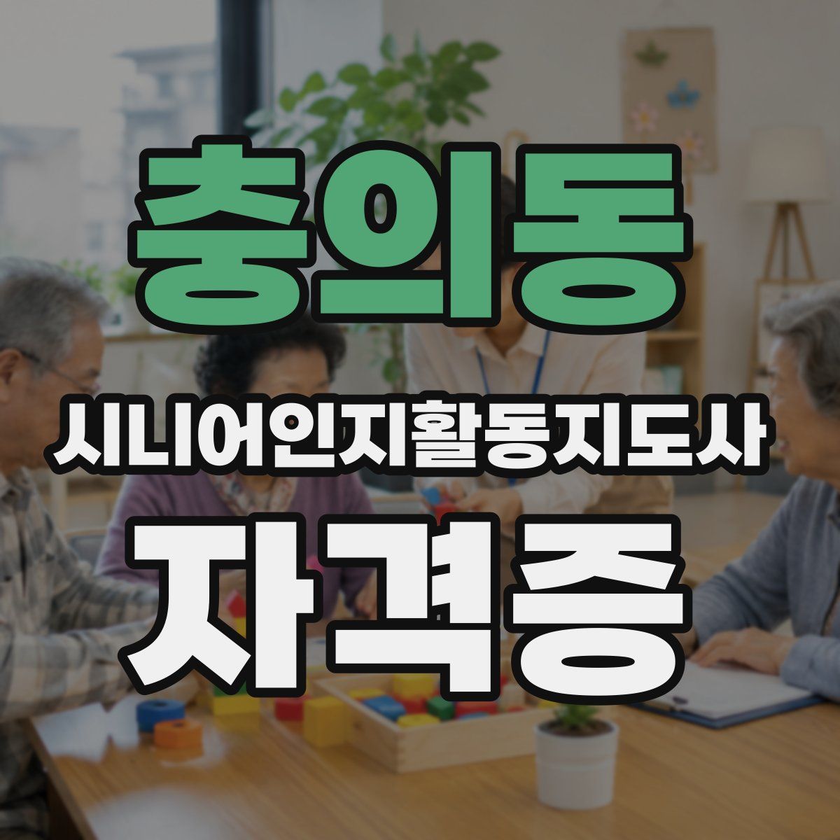 충의동 시니어인지활동지도사 자격증