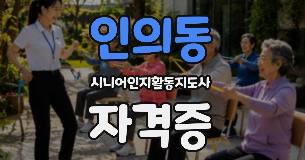 인의동 시니어인지활동지도사 자격증