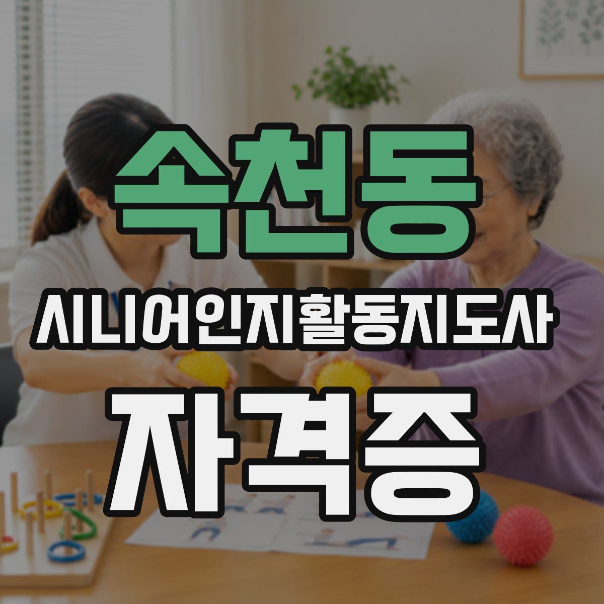 속천동 시니어인지활동지도사 자격증