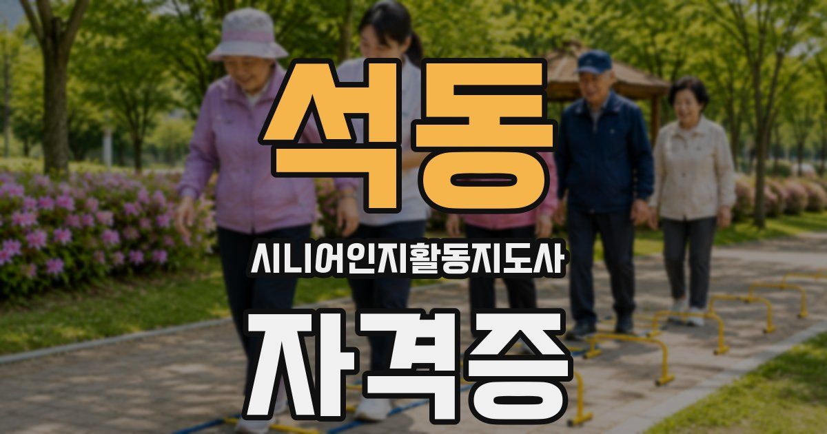 석동 시니어인지활동지도사 자격증