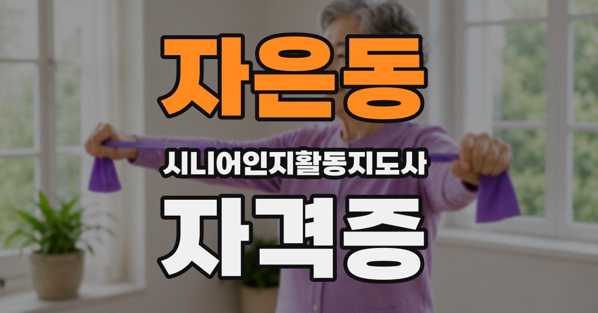 자은동 시니어인지활동지도사 자격증
