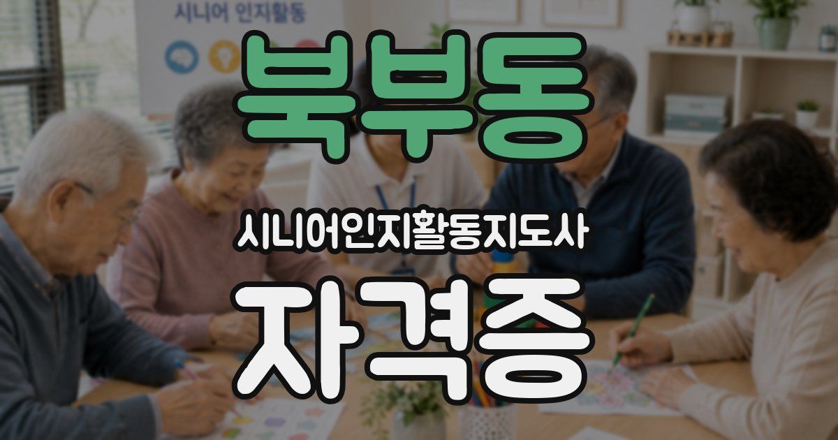 북부동 시니어인지활동지도사 자격증