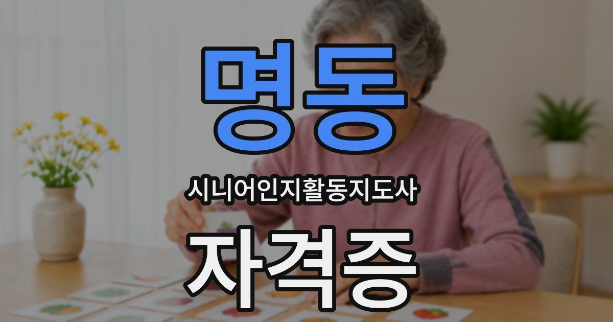 명동 시니어인지활동지도사 자격증