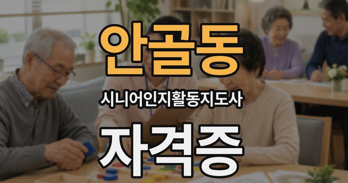 안골동 시니어인지활동지도사 자격증