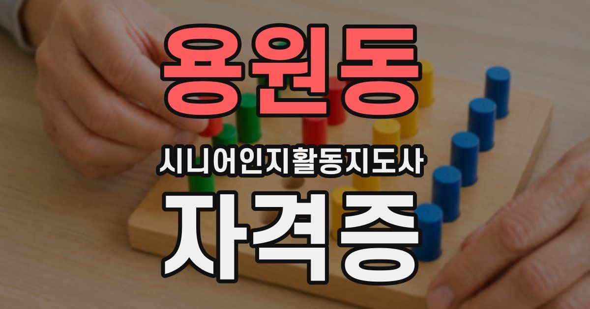 용원동 시니어인지활동지도사 자격증
