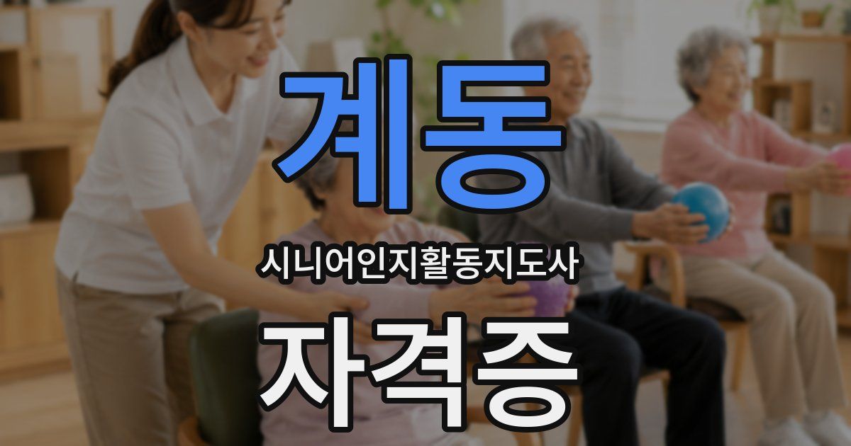 계동 시니어인지활동지도사 자격증