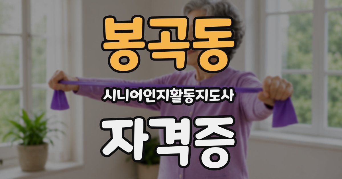 봉곡동 시니어인지활동지도사 자격증