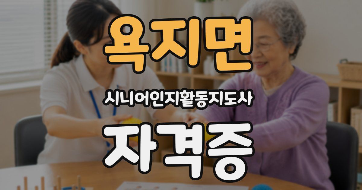 욕지면 시니어인지활동지도사 자격증
