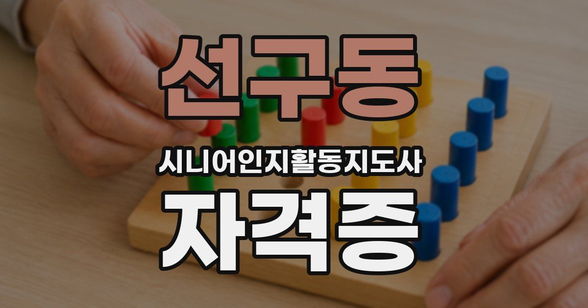 선구동 시니어인지활동지도사 자격증