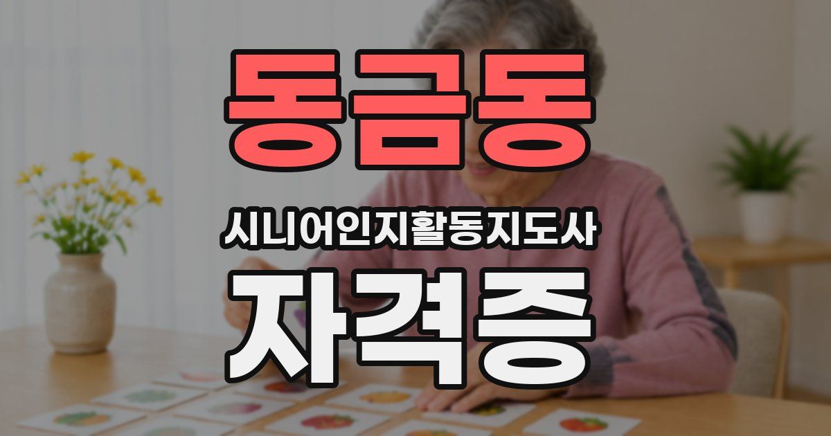 동금동 시니어인지활동지도사 자격증