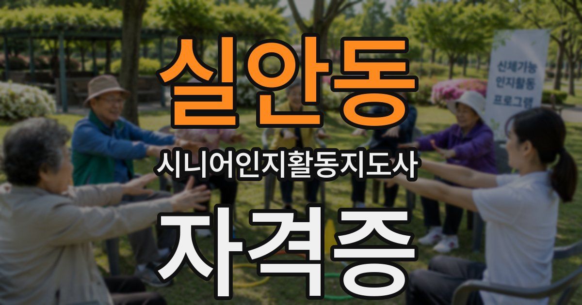 실안동 시니어인지활동지도사 자격증