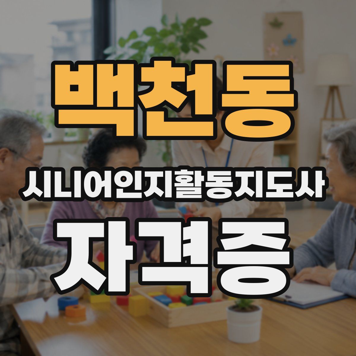 백천동 시니어인지활동지도사 자격증