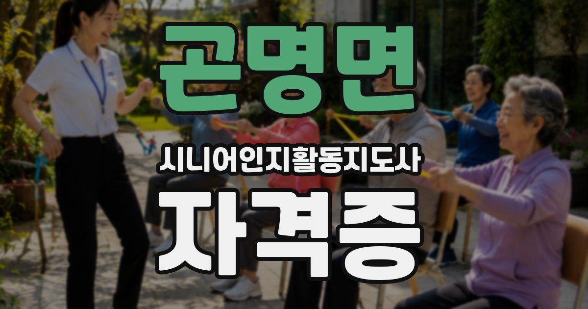 곤명면 시니어인지활동지도사 자격증