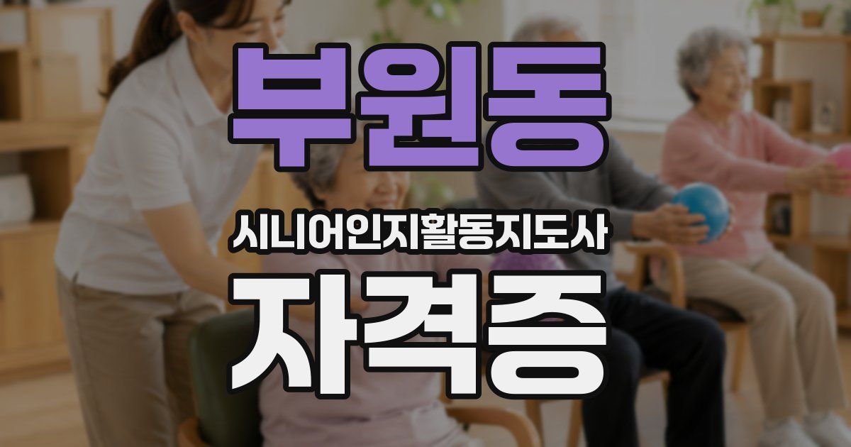 부원동 시니어인지활동지도사 자격증