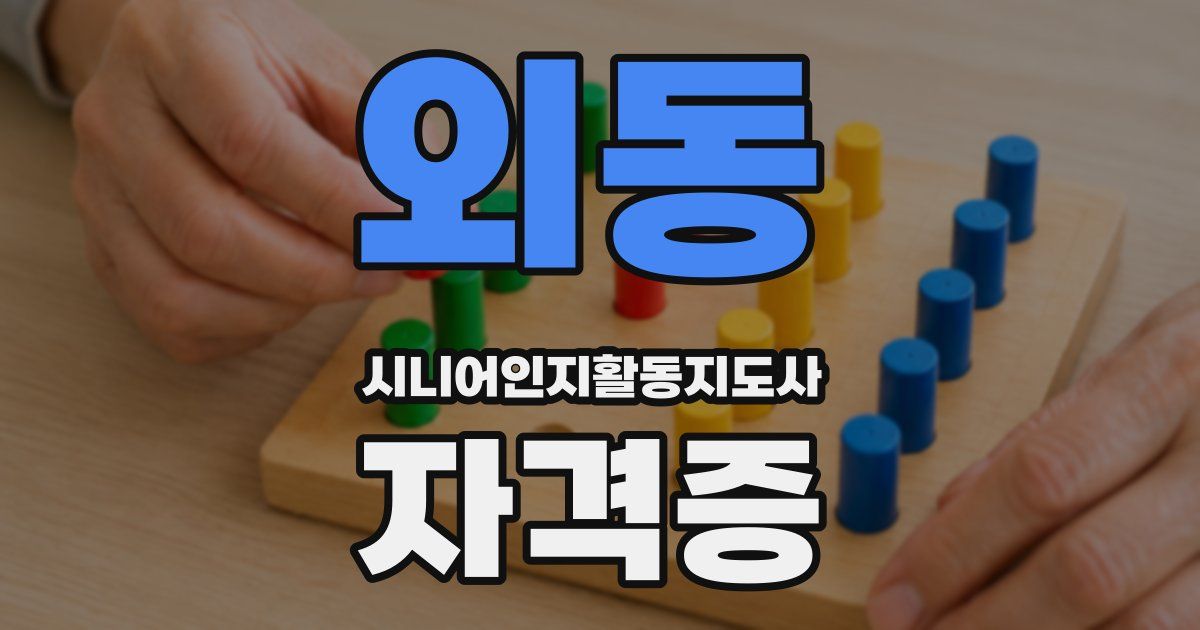 외동 시니어인지활동지도사 자격증