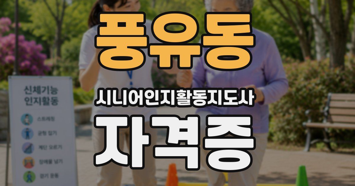 풍유동 시니어인지활동지도사 자격증