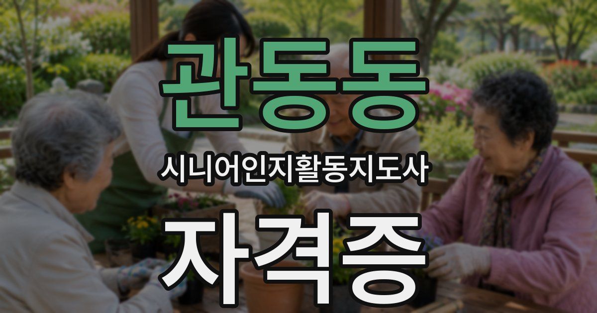 관동동 시니어인지활동지도사 자격증