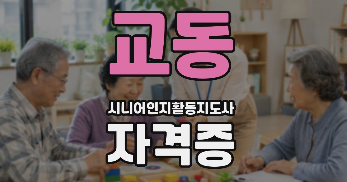 교동 시니어인지활동지도사 자격증