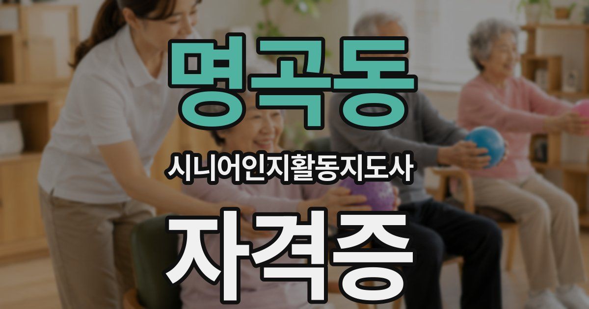 명곡동 시니어인지활동지도사 자격증