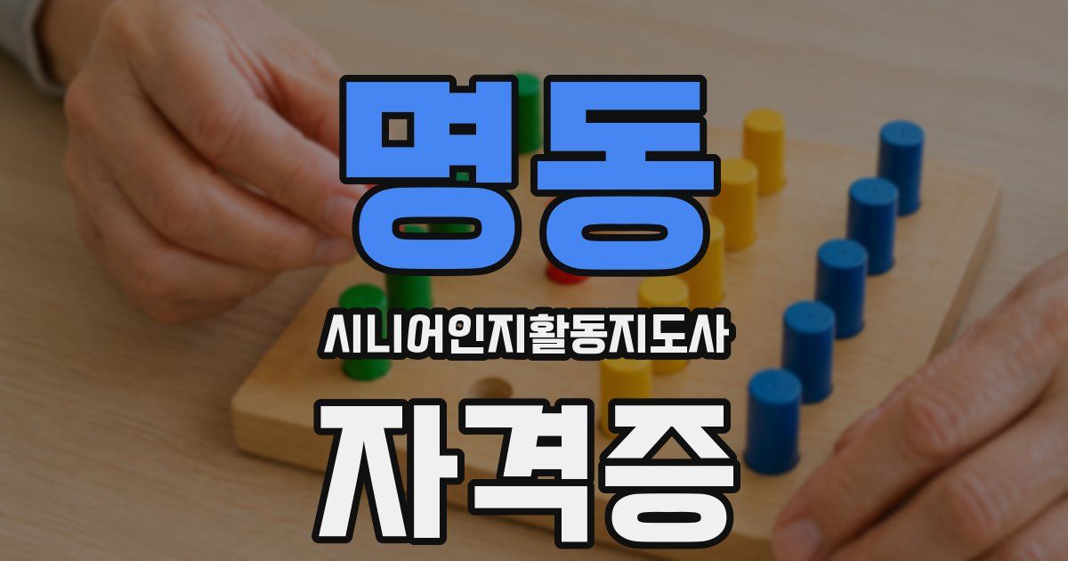 명동 시니어인지활동지도사 자격증