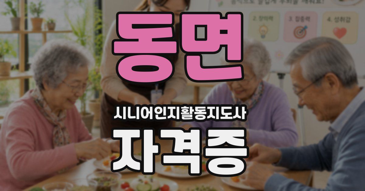 동면 시니어인지활동지도사 자격증