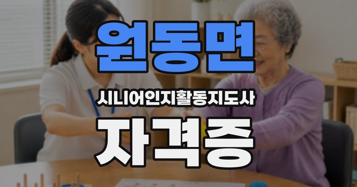 원동면 시니어인지활동지도사 자격증