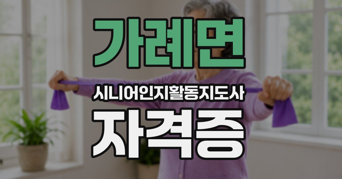 가례면 시니어인지활동지도사 자격증
