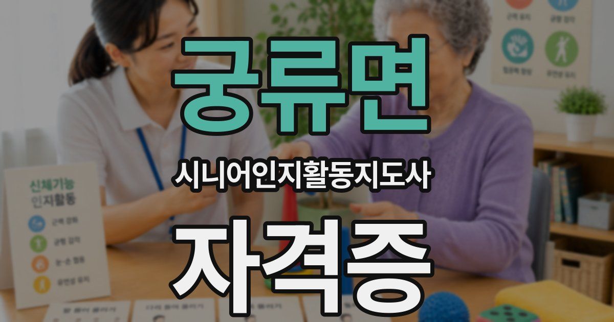 궁류면 시니어인지활동지도사 자격증