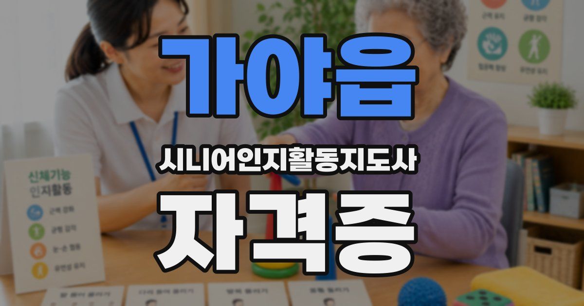 가야읍 시니어인지활동지도사 자격증
