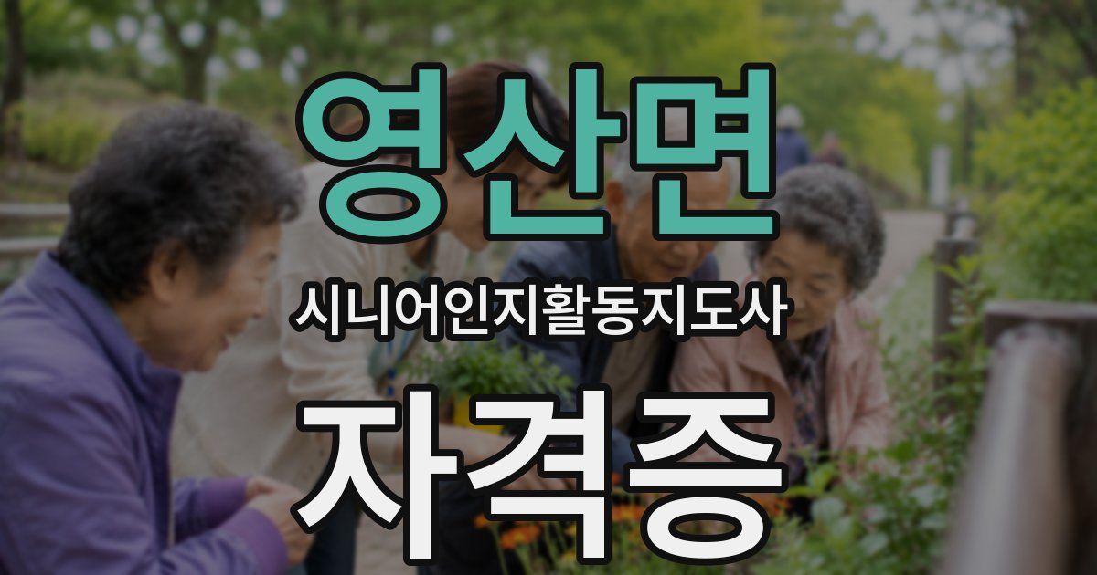 영산면 시니어인지활동지도사 자격증