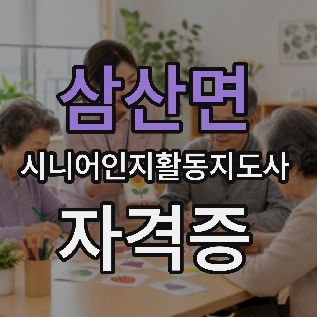 삼산면 시니어인지활동지도사 자격증