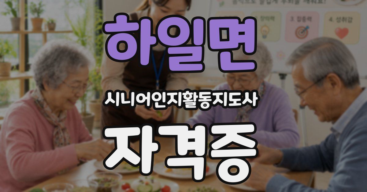하일면 시니어인지활동지도사 자격증