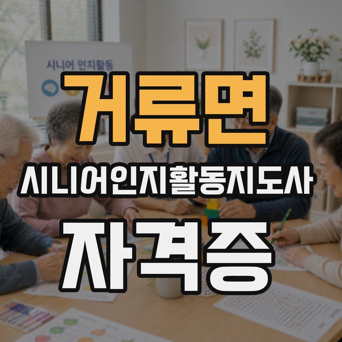 거류면 시니어인지활동지도사 자격증